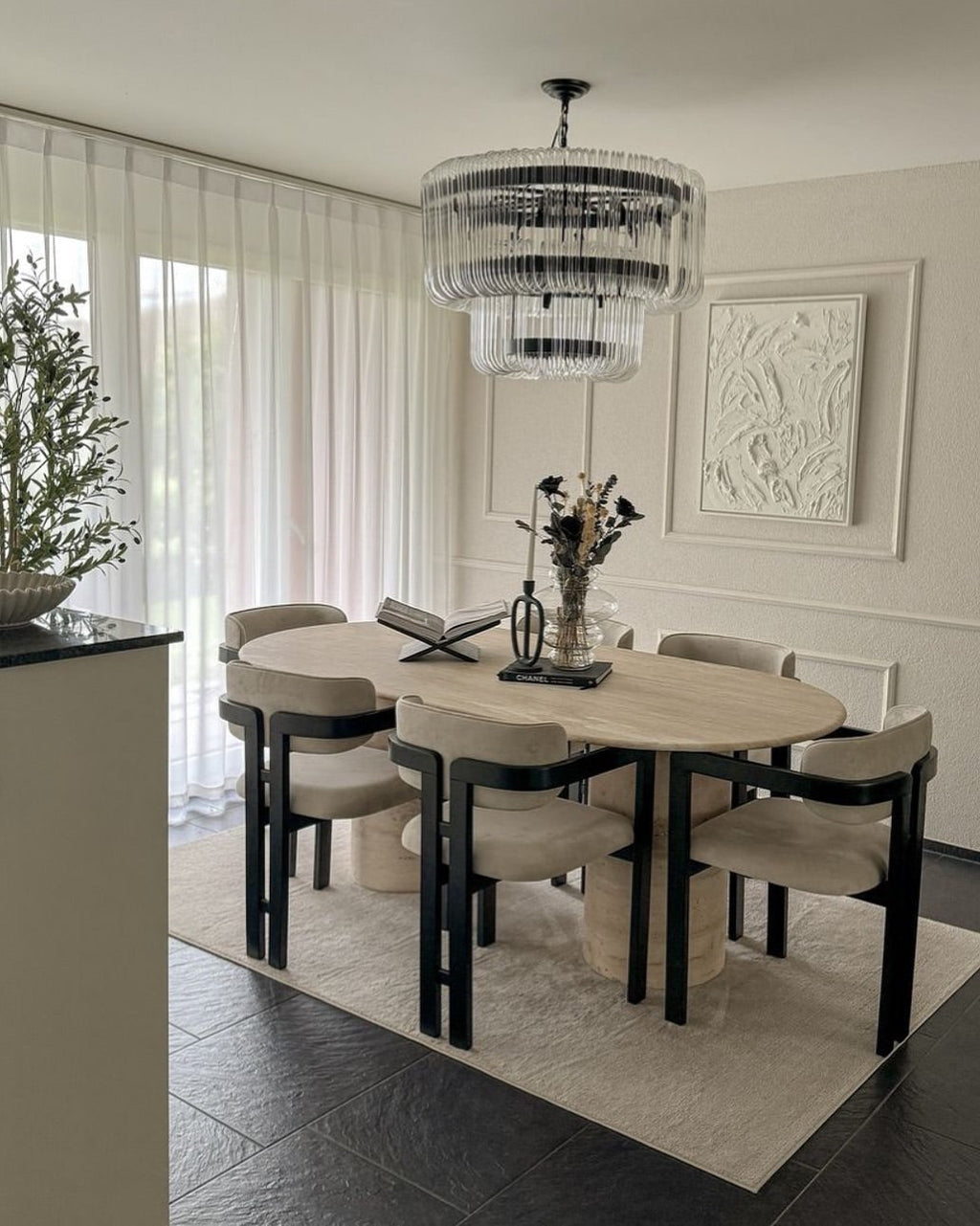 Modern Luxury 2-Tier Glass Chandelier