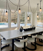 Modern Floating Pears-Inspired Frosted Glass Pendant for High-Ceiling