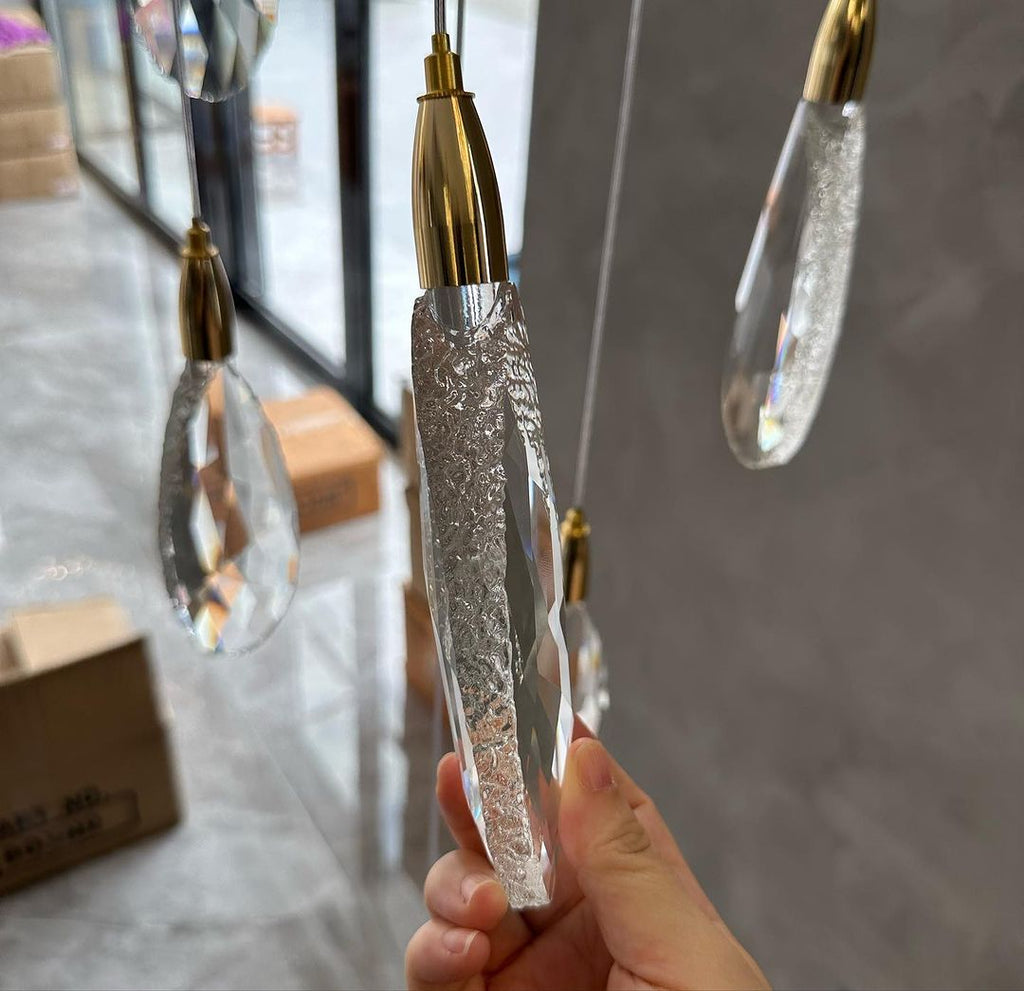 Modern Floating Crystal Chandelier for High-Ceiling