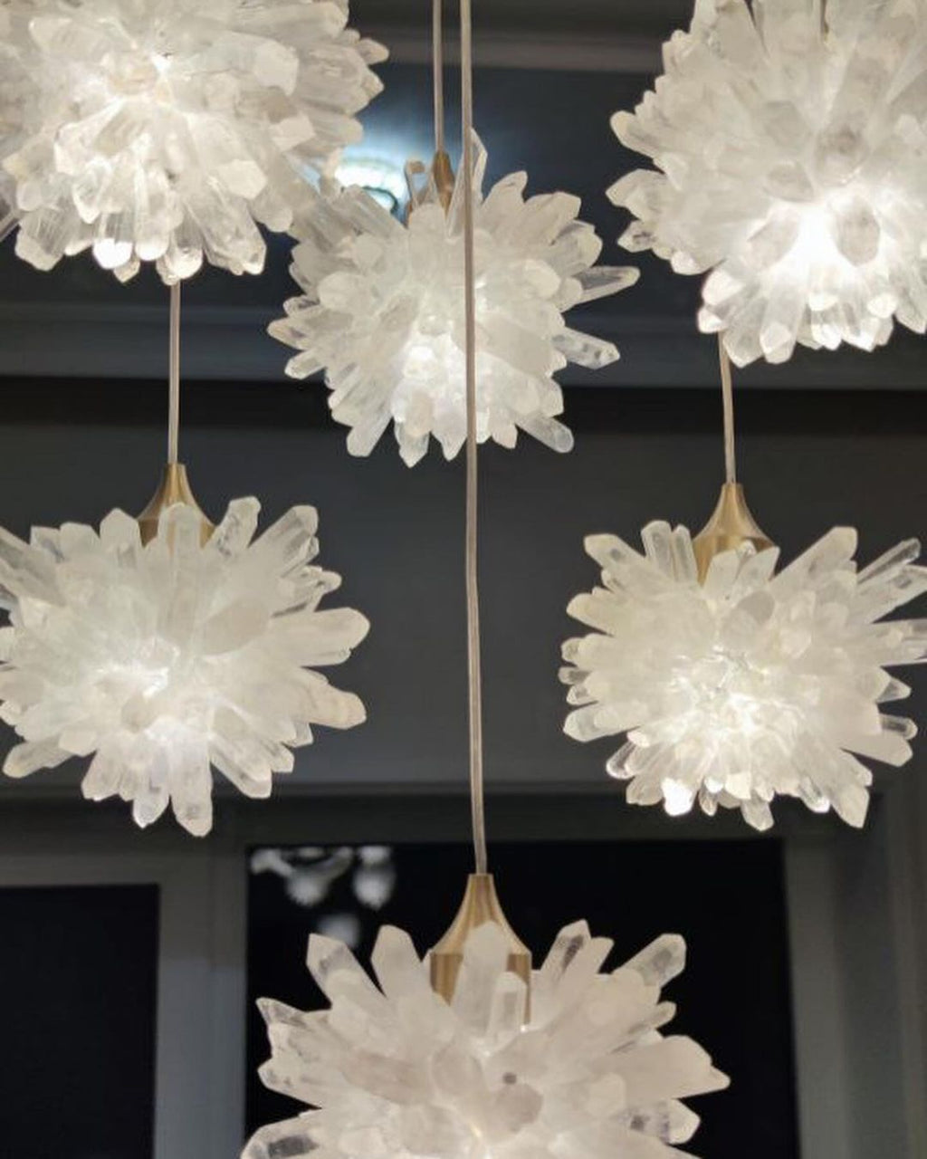 Luxury Floating Crystal Rock Chandelier for Staircase / foyer
