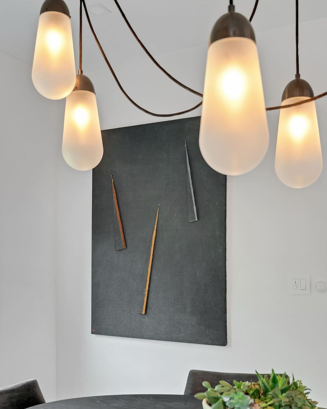 Modern Floating Pears-Inspired Frosted Glass Pendant for High-Ceiling