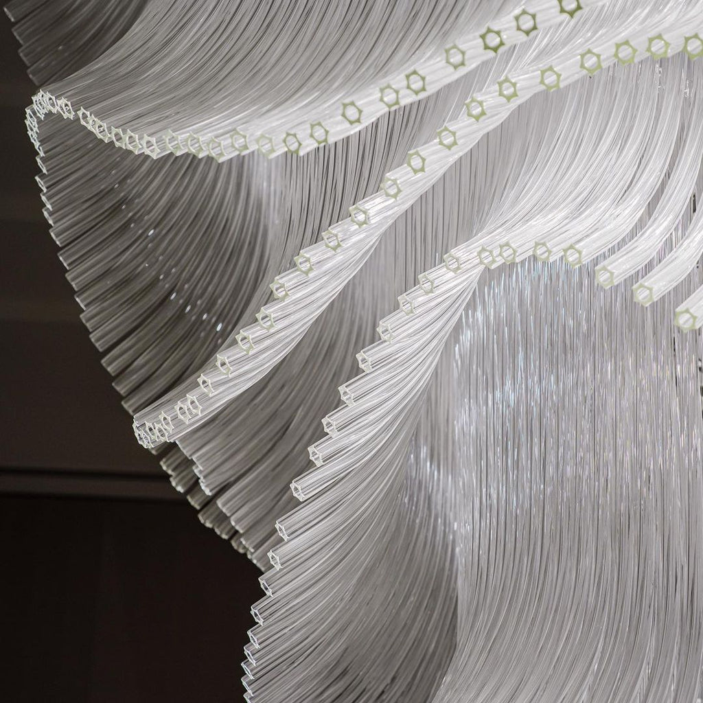 Luxury Palm Tree Glass Rods Chandelier for Hotel / restaurant / villa / staircase
