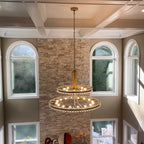 Modern 2 / 3 Ring Glass Ball Chandelier for Low-Ceiling