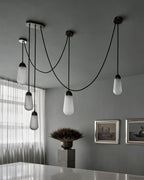 Modern Floating Pears-Inspired Frosted Glass Pendant for High-Ceiling