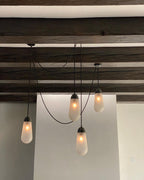 Modern Floating Pears-Inspired Frosted Glass Pendant for High-Ceiling