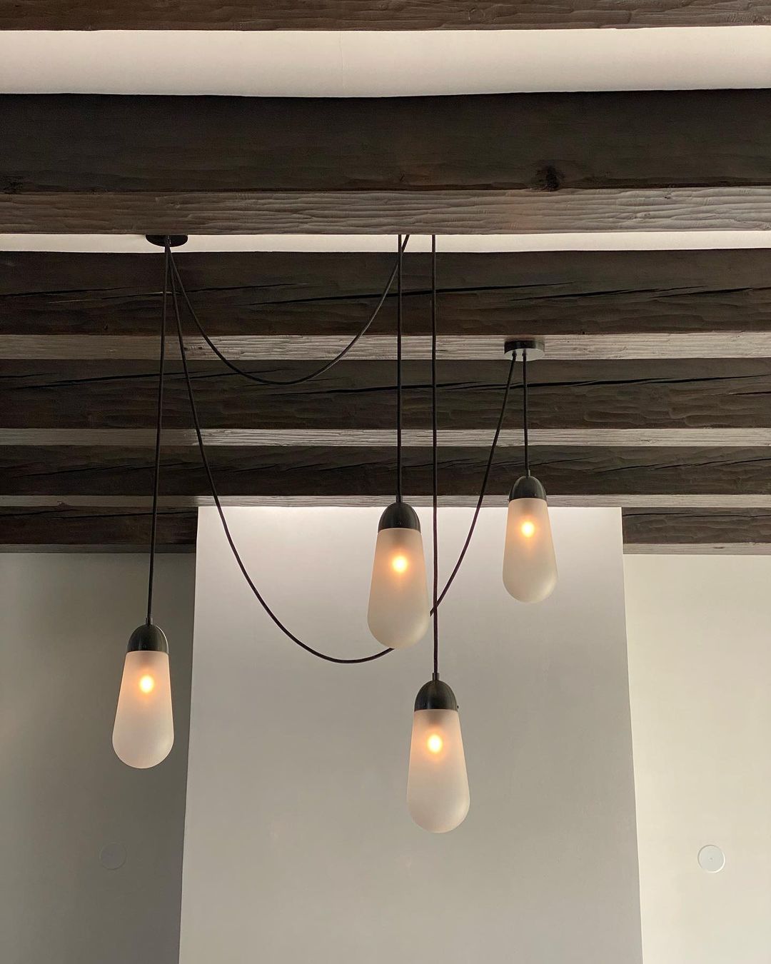Modern Floating Pears-Inspired Frosted Glass Pendant for High-Ceiling