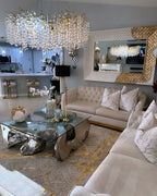 Modern Round / rectangular Floral Branch Crystal Chandelier for Low-Ceiling