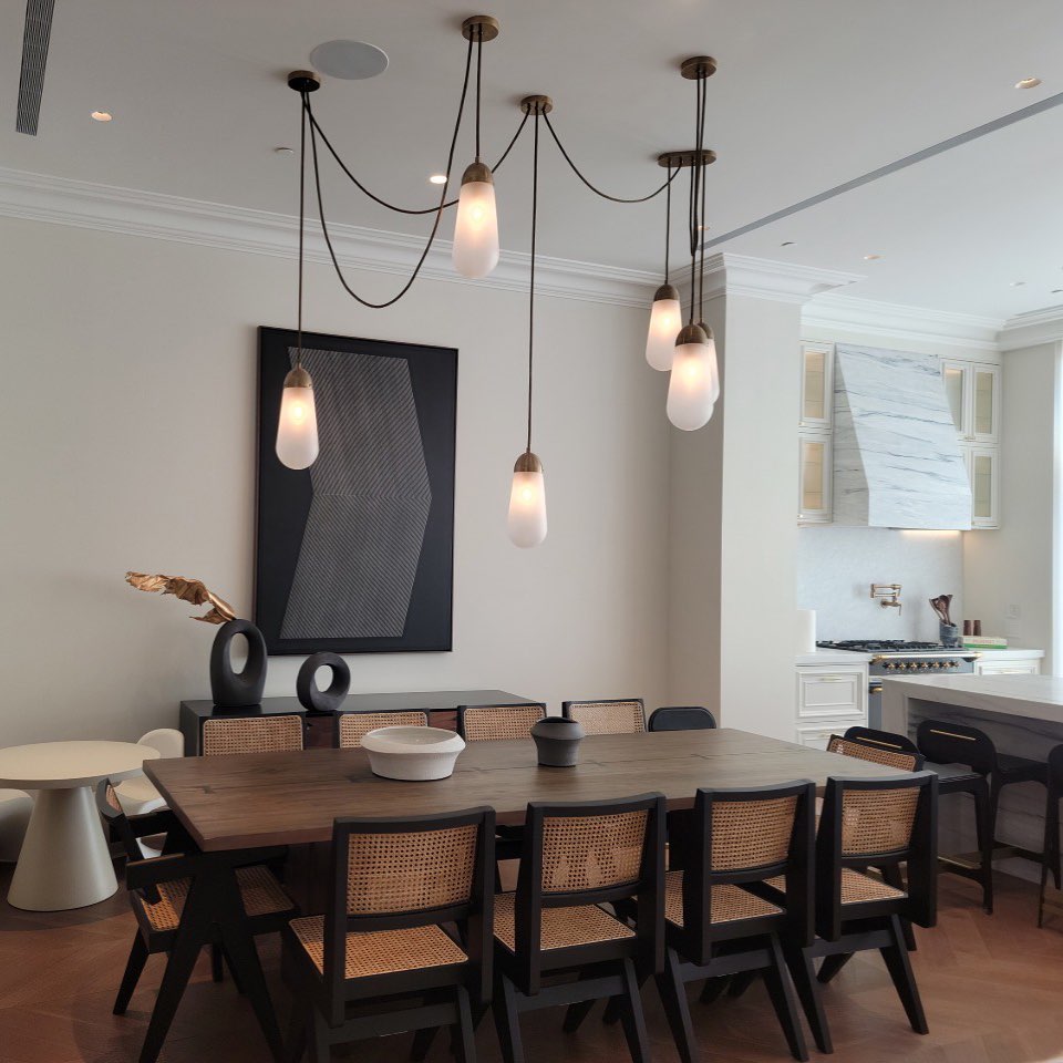 Modern Floating Pears-Inspired Frosted Glass Pendant for High-Ceiling