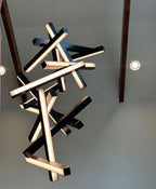 Modern Vertical Geometric Aluminum Chandelier for Staircase / foyer / high-Ceiling