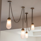 Modern Floating Pears-Inspired Frosted Glass Pendant for High-Ceiling
