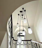 Modern Floating Pears-Inspired Frosted Glass Pendant for High-Ceiling