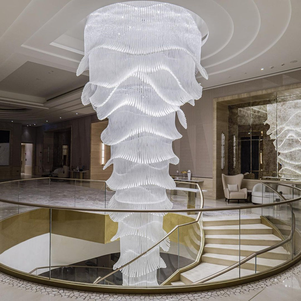 Luxury Palm Tree Glass Rods Chandelier for Hotel / restaurant / villa / staircase