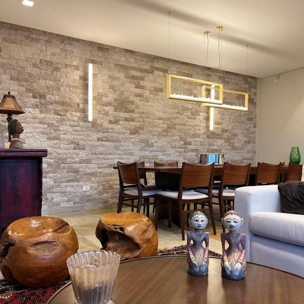 Modern Rectangular Natural Crystal Chandelier for Dining Room / kitchen Island