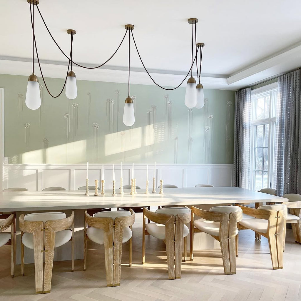 Modern Floating Pears-Inspired Frosted Glass Pendant for High-Ceiling