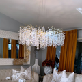 Modern Round / rectangular Floral Branch Crystal Chandelier for Low-Ceiling