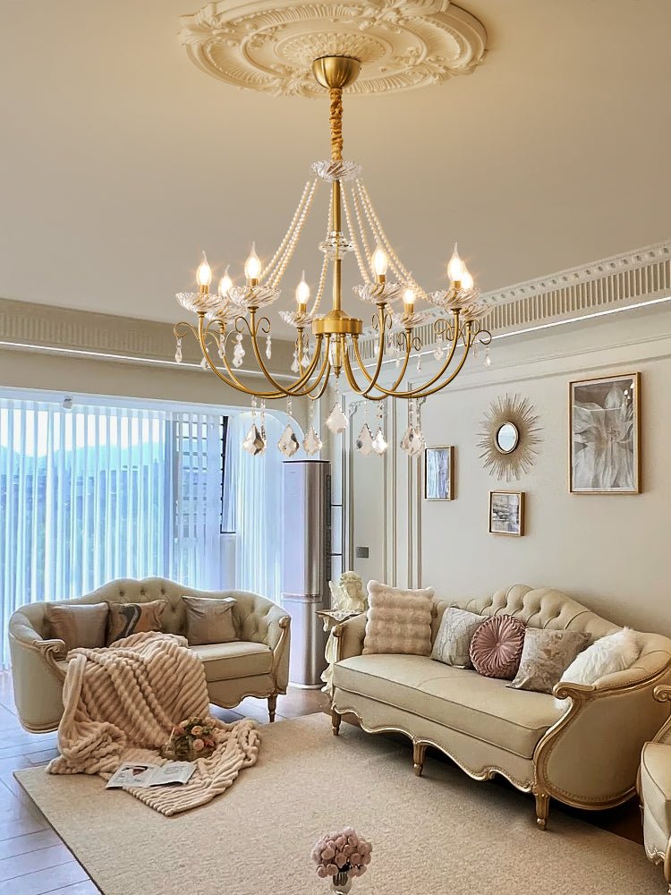 Imperial Pearl Crystal Chandelier