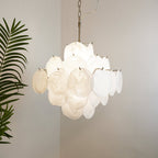 Isadora Murano White Disc Chandelier
