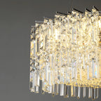 Chrome Silver Stylish Round Crystal Chandelier Modern Ceiling Pendant Light for Living Room / Bedroom