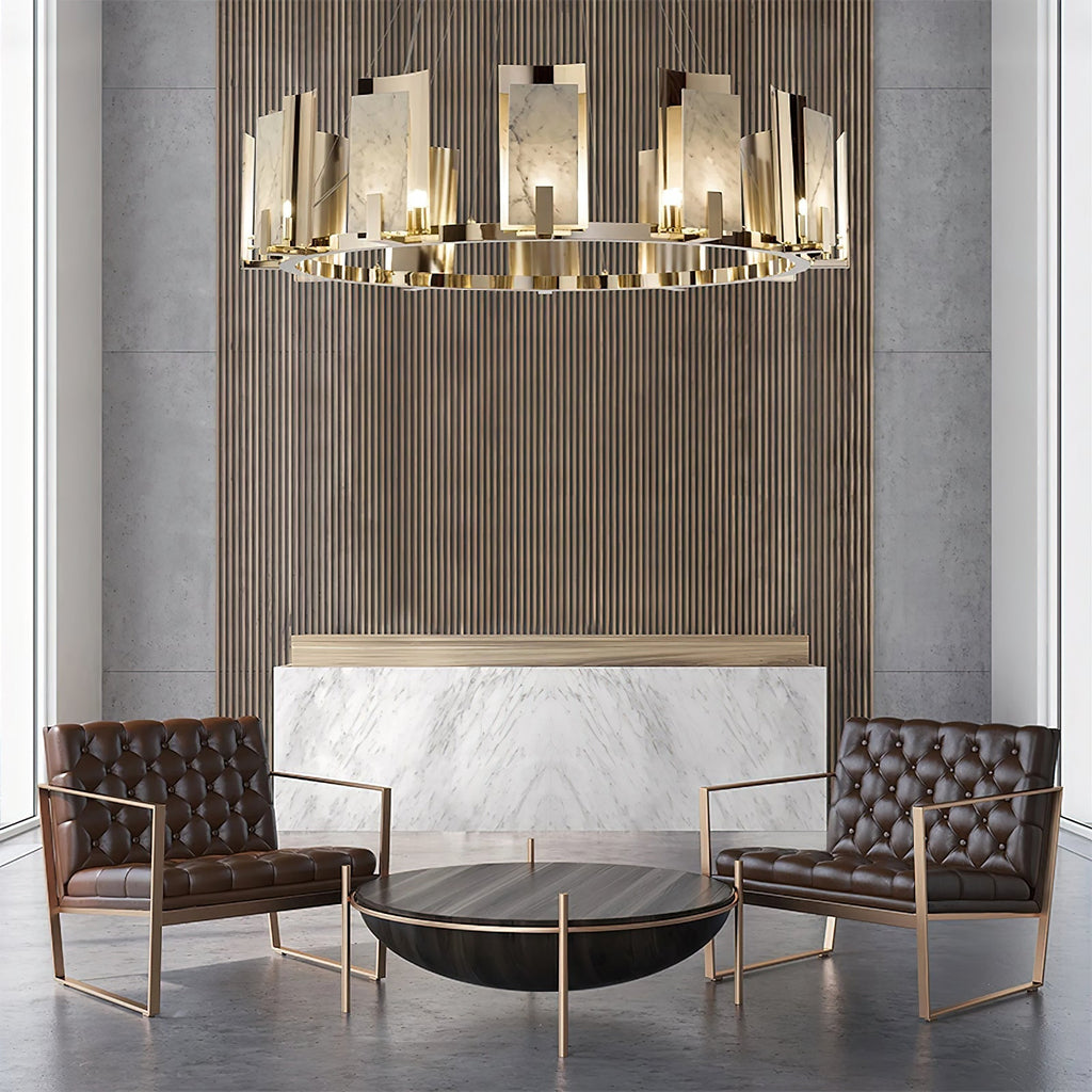 Jessie Alabaster Round Chandelier