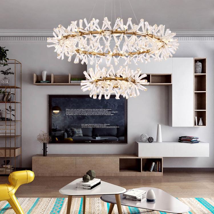 Kylia 2 Tier Ring Crystal Chandelier 60”