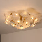 Kamal Branch Brass Crystal Flushmount