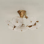 Kamal Branch Brass Crystal Flushmount