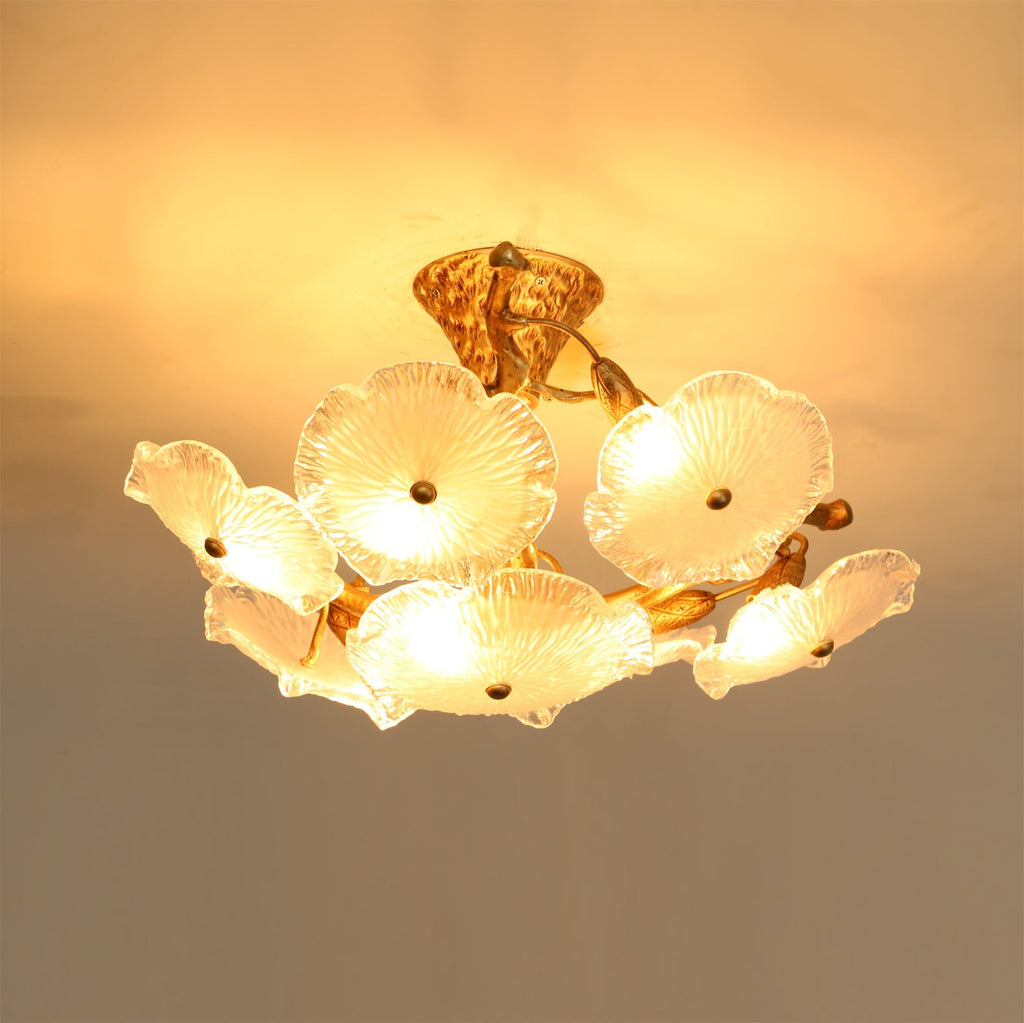 Kamal Branch Brass Crystal Flushmount