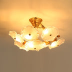 Kamal Branch Brass Crystal Flushmount