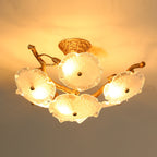 Kamal Branch Brass Crystal Flushmount