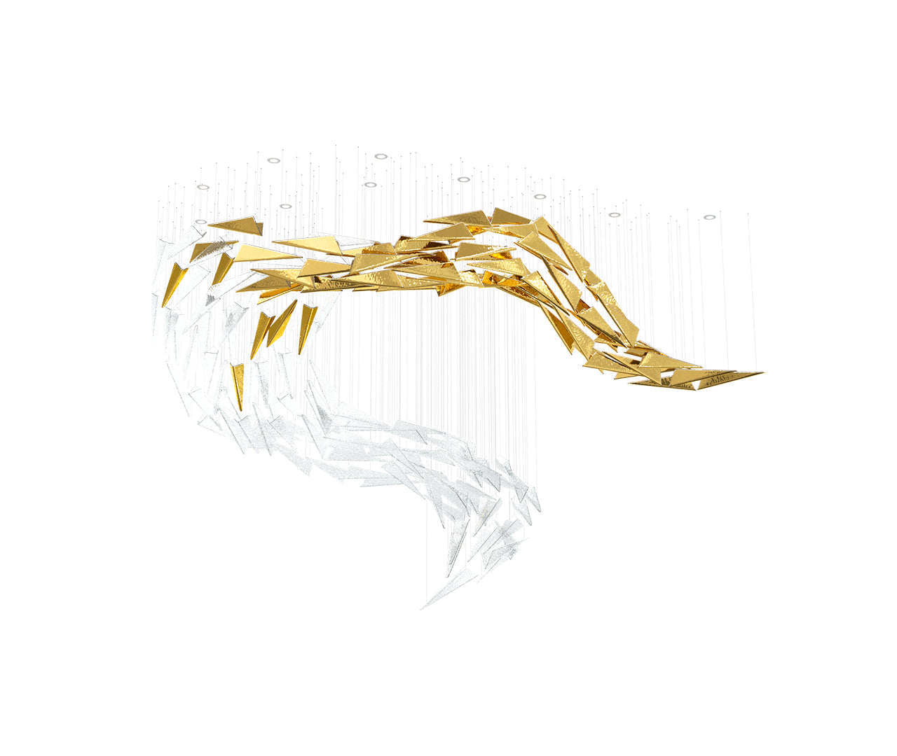 Luxury Icicle Glass and Metal Floating Chandelier with Elegant Finish for Living Room and Villa