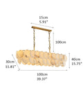 Rectangular Alabaster Chandelier Dia 100 / 120 with Round Shell Piece String Ceiling for Dining Room