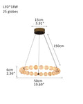 Modern Pearl Alabaster Necklace Circle Triple Chandelier with Dia 60+80+100cm