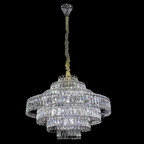 Delicate Light Luxury Multi-Layers Silver Round Crystal Chandelier for Living / dining Room / bedroom /