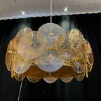 Light Luxury Art Design Creative Round Multi-Tiered Glass Chandelier for Living Room / bedroom
