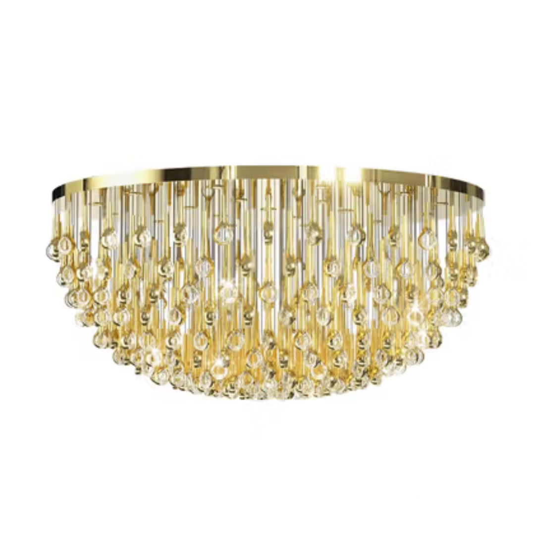 Modern Floating Long Gold Pendant Ceiling Chandelier for Living Room / high-Ceiling