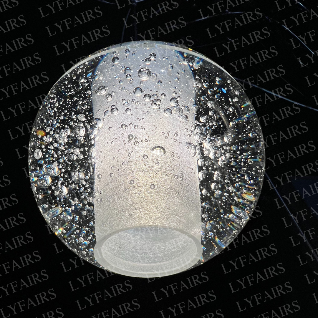 Oversized Nordic Art Round Air Bubbles Pendant Chandelier for Stairs / spiral Staircase / hotel