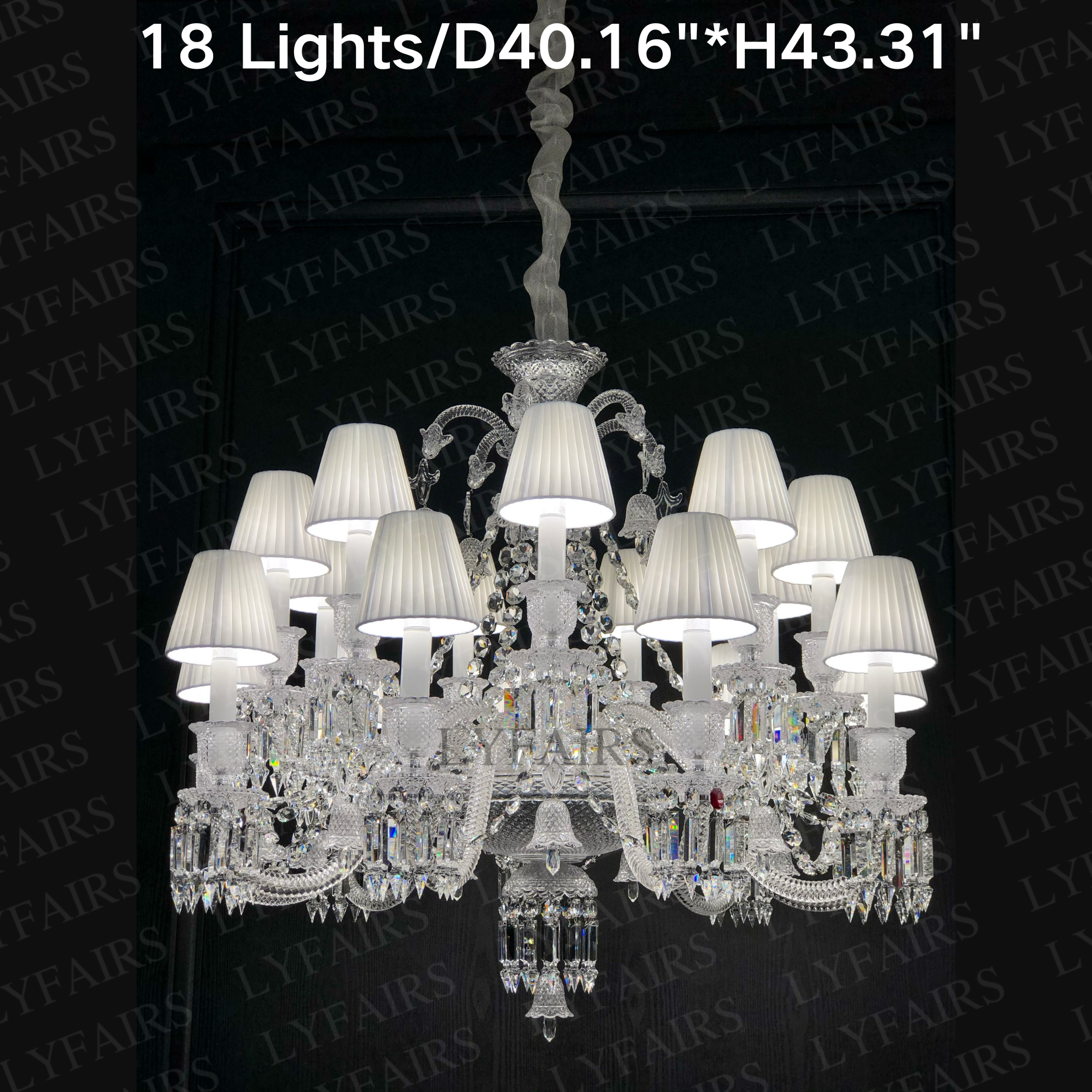 Light Luxury Classic Short Version Tiered Candle Light Crystal Chandelier for High-Ceiling Rooms / living Room