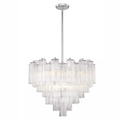 Modern Multi-Tiered Tubular Glass Chandelier for Low-Ceiling