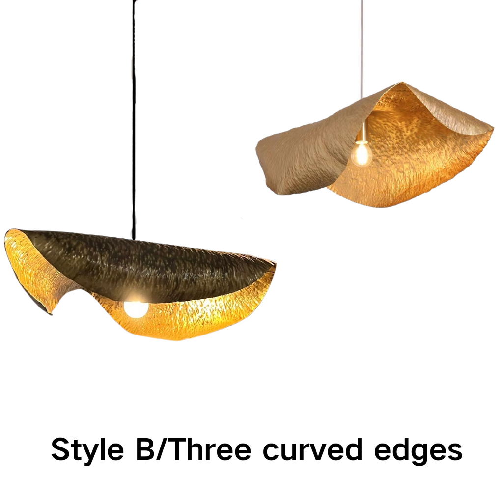 Postmodern Brass Pendant Lighting with Withered Leaf Shape, High-Quality Finish