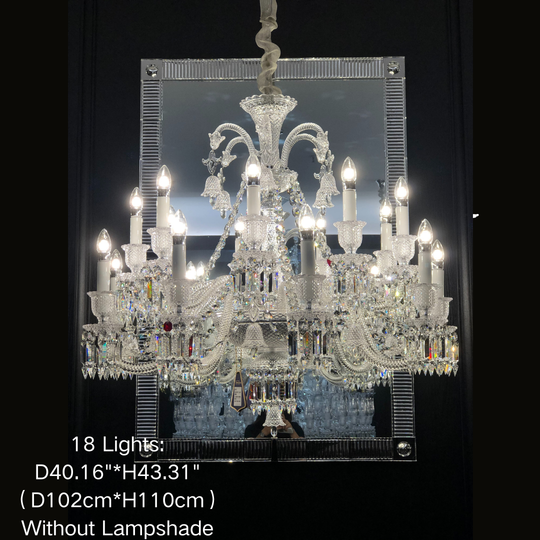 Light Luxury Classic Short Version Tiered Candle Light Crystal Chandelier for High-Ceiling Rooms / living Room