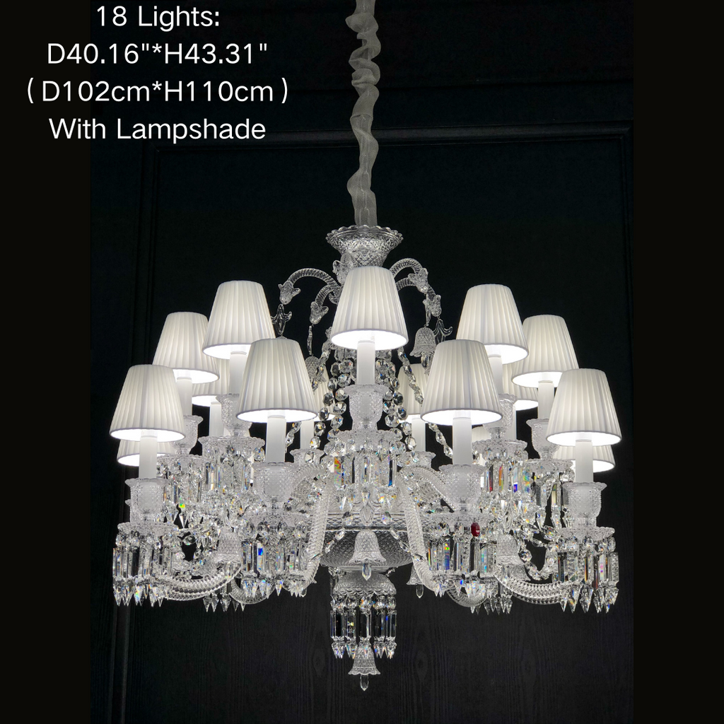 Light Luxury Classic Short Version Tiered Candle Light Crystal Chandelier for High-Ceiling Rooms / living Room