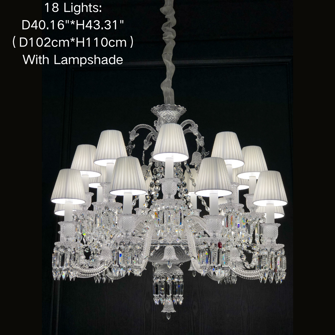 Light Luxury Classic Short Version Tiered Candle Light Crystal Chandelier for High-Ceiling Rooms / living Room