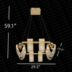 Luxury Newly Crystal Chandelier in Champagne Gold Finish with Round Tiered Design and K9 Crystal