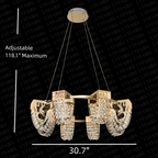 Luxury Newly Crystal Chandelier in Champagne Gold Finish with Round Tiered Design and K9 Crystal