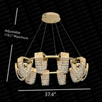 Luxury Newly Crystal Chandelier in Champagne Gold Finish with Round Tiered Design and K9 Crystal