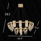 Luxury Newly Crystal Chandelier in Champagne Gold Finish with Round Tiered Design and K9 Crystal