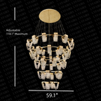 Luxury Newly Crystal Chandelier in Champagne Gold Finish with Round Tiered Design and K9 Crystal
