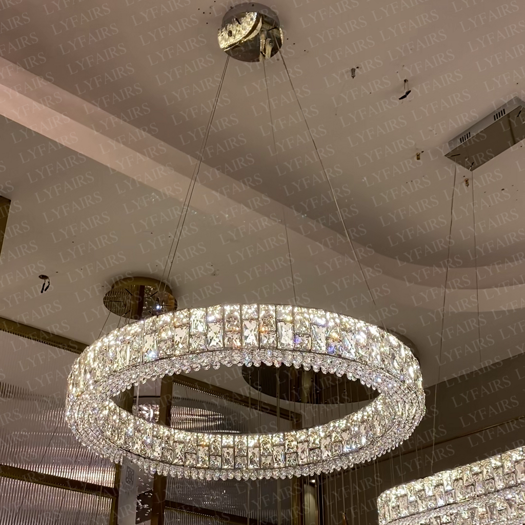 Light Luxury Round / oval Spliced Crystal Chandelier for Living / dining Room / kitchen Island