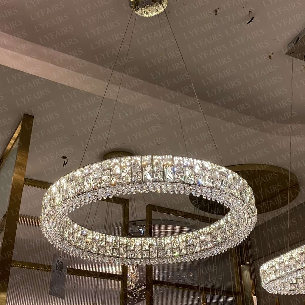 Light Luxury Round / oval Spliced Crystal Chandelier for Living / dining Room / kitchen Island