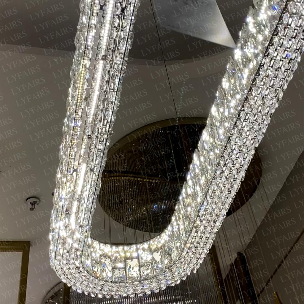 Light Luxury Round / oval Spliced Crystal Chandelier for Living / dining Room / kitchen Island